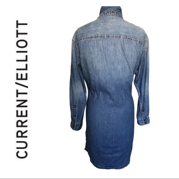 Current/Elliott Denim Twist Tie Waist Dress / Size 2 (Medium) - Picture 3 of 5